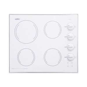 Summit 24 in. Electric Cooktop with 4 Radiant Burners - White, , hires