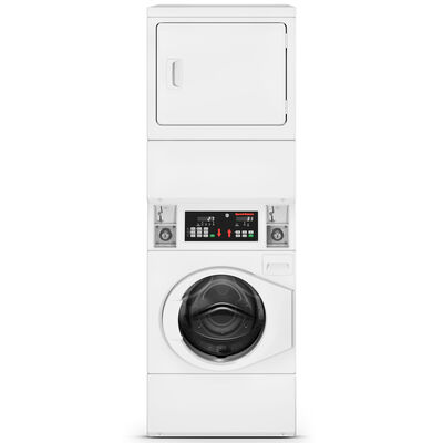 Speed Queen SV6 27 in. 3.4 cu. ft. Electric Commercial Front Load Laundry Center - White | SV6000WE