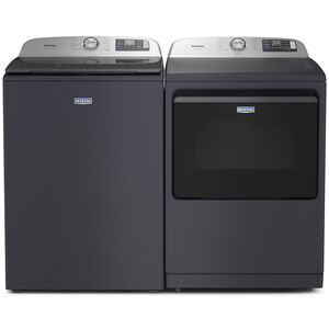 Maytag Pet Pro 27 in. 5.3 cu. ft. Smart Top Load Washer with Impeller & Sanitize with Oxi - Midnight Steel, Midnight Steel, hires