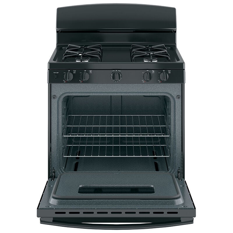 GE 30 in. 4.8 cu. ft. Gas Range with 4 Sealed Burners - Black, Black, hires