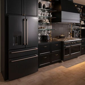 Cafe Commercial-Style 48 in. 8.2 cu. ft. Smart Air Fry True European Convection Double Oven Dual Fuel Range with 6 Sealed Burners & Griddle - Matte Black, Matte Black, hires