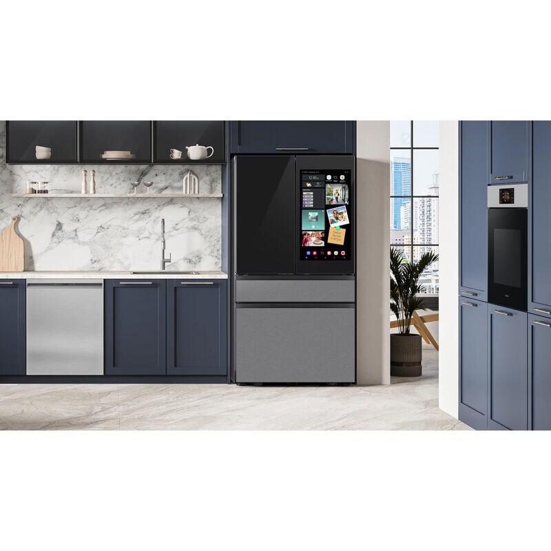 Samsung Bespoke 36 in. 28.6 cu. ft. Smart 4-Door French Door Refrigerator with AI Family Hub+, Beverage Center & Internal Water Autofill Pitcher - Charcoal Glass, , hires