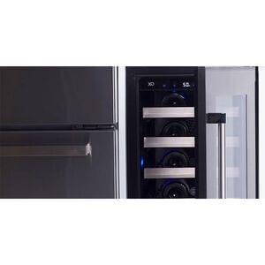 XO 24 in. Undercounter Wine Cooler with Metal Racks, Dual Temperature Zones & 46 Bottle Capacity - Black Stainless Steel, , hires