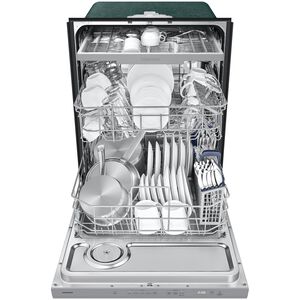 Samsung 24 in. Top Control Flush-Mount Dishwasher with 48 dBA Sound Level, 3rd-Rack & AutoRelease Door Drying - Fingerprint Resistant Stainless Steel, , hires