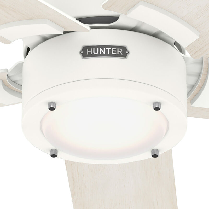 Hunter 52 in. Erling Energy Star Ceiling Fan with LED Light Kit & Handheld Remote - Fresh White, Fresh White, hires