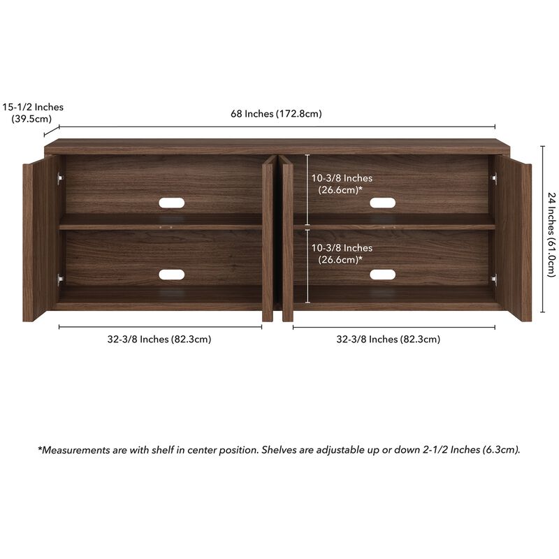 Preston & Cole Adaline 68" Wide TV Stand for TVs up to 75" - Satin Walnut, , hires