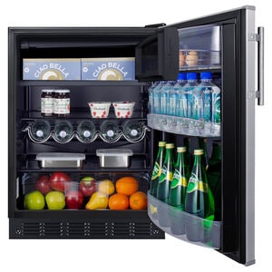 Summit 24 in. 5.0 cu. ft. ADA Compliant Undercounter Refrigerator - Stainless Steel with Black Cabinet, , hires