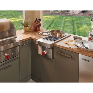 Wolf 13 in. Natural Gas Single Side Burner - Stainless Steel, , hires