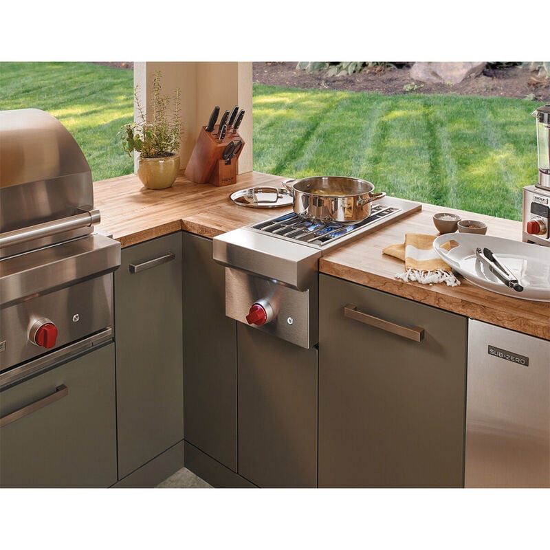 Wolf 13 in. Natural Gas Single Side Burner - Stainless Steel, , hires