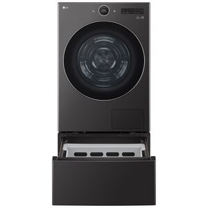 LG 27 in. 7.8 cu. ft. Smart Stackable Ventless Electric Dryer with Heat Pump & Sensor Dry - Black Steel, , hires