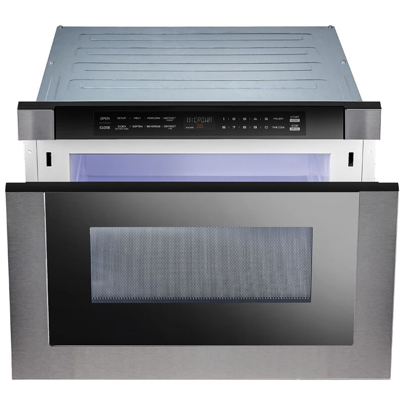 XO 24 in. 1.2 cu. ft. Microwave Drawer with 11 Power Levels & Sensor Cooking Controls - Black Stainless Steel, Black Stainless, hires