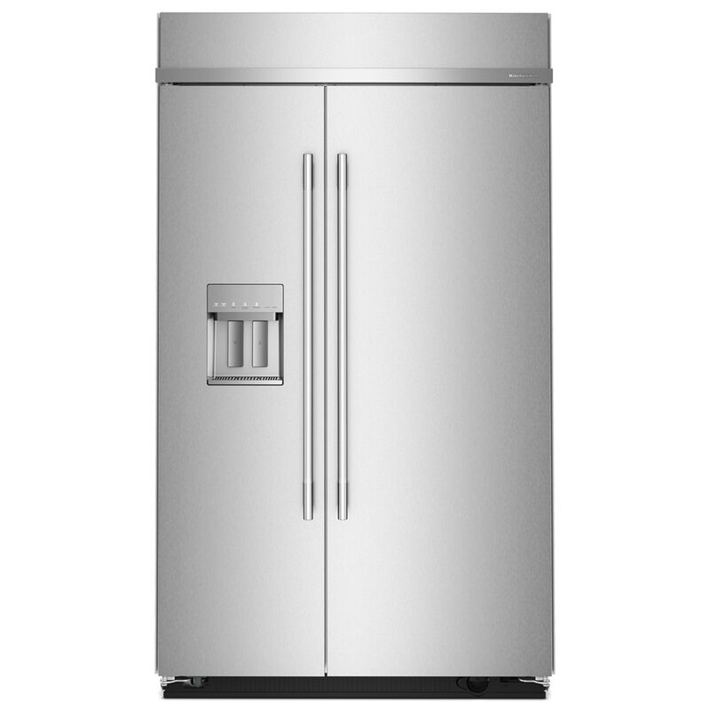 KitchenAid 48 in. 29.4 cu. ft. Built-In Counter Depth Side-by-Side Refrigerator with Ice & Water Dispenser - Stainless Steel with PrintShield Finish, , hires