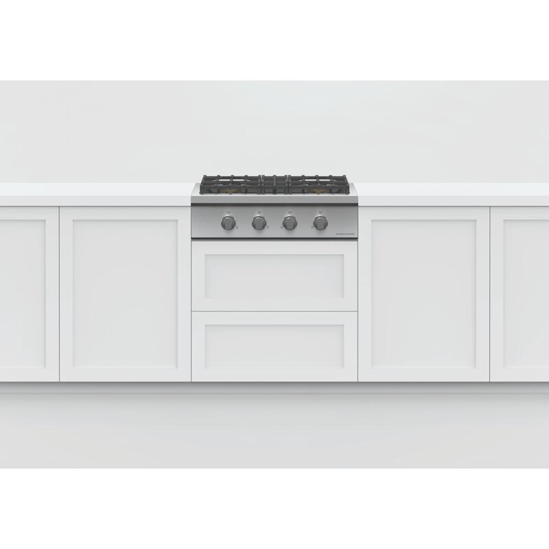 Fisher Paykel Pro Series 9 30 in. 4-Burner Natural Gas Rangetop with Simmer Burner & Power Burner - Stainless Steel, , hires