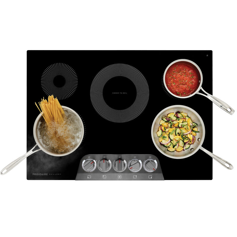 Frigidaire Gallery 30 in. 5-Burner Electric Cooktop with Simmer Burner & Power Burner - Black Stainless, , hires