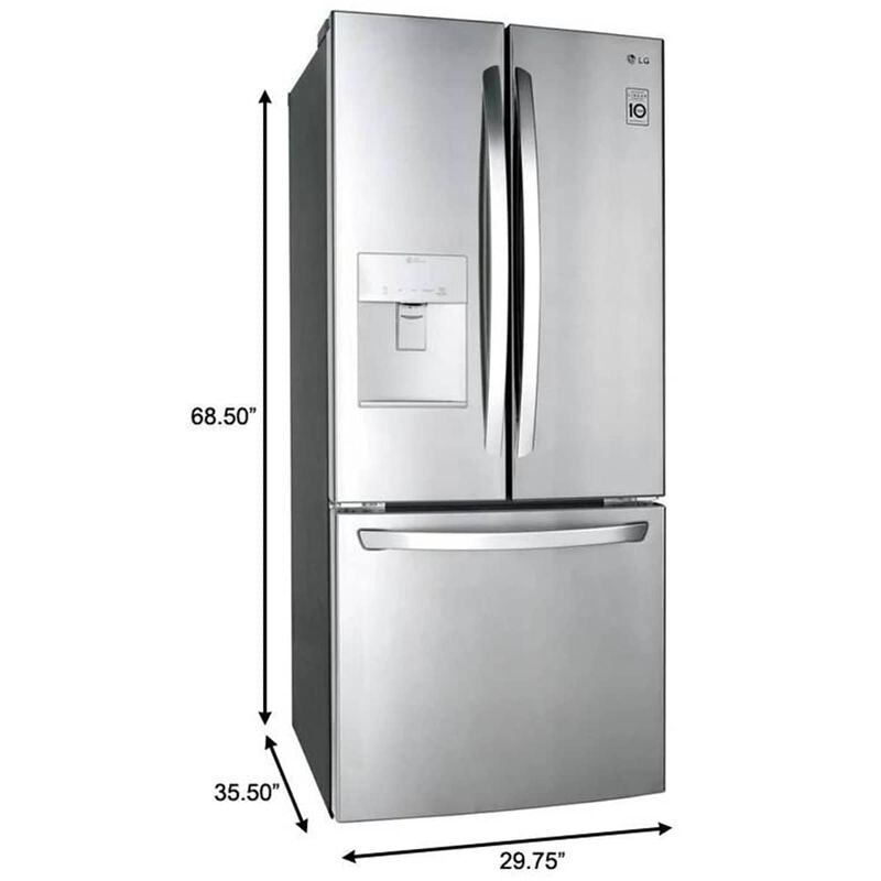 LG 30 in. 21.8 cu. ft. French Door Refrigerator with Ice & Water Dispenser - Stainless Steel, , hires