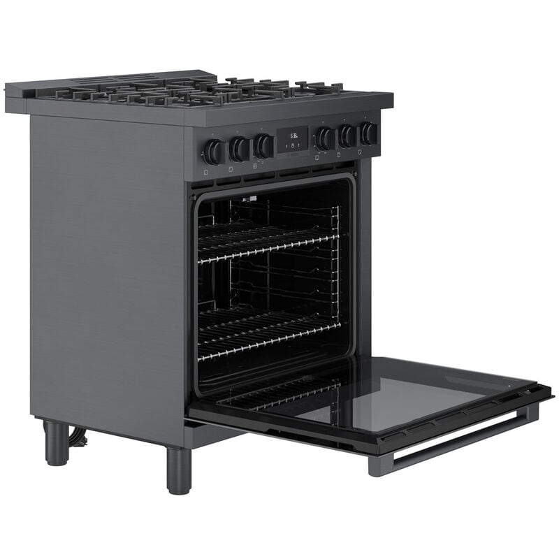 Bosch 800 Series 30 in. 3.6 cu. ft. Standard Convection Gas Range with 5 Sealed Burners - Black Stainless Steel, , hires