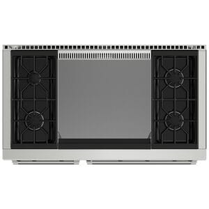 Wolf 48 in. 6.9 cu. ft. Standard Convection Double Oven Gas Range with 4 Sealed Burners & Griddle - Stainless Steel, , hires