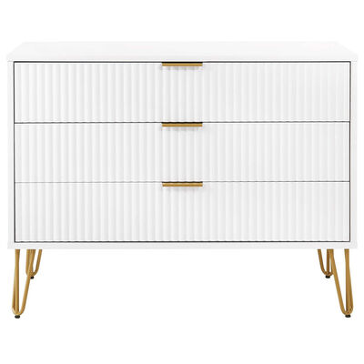 Manhattan Comfort DUMBO Modern 3-Drawer Dresser - White | DR001-WH