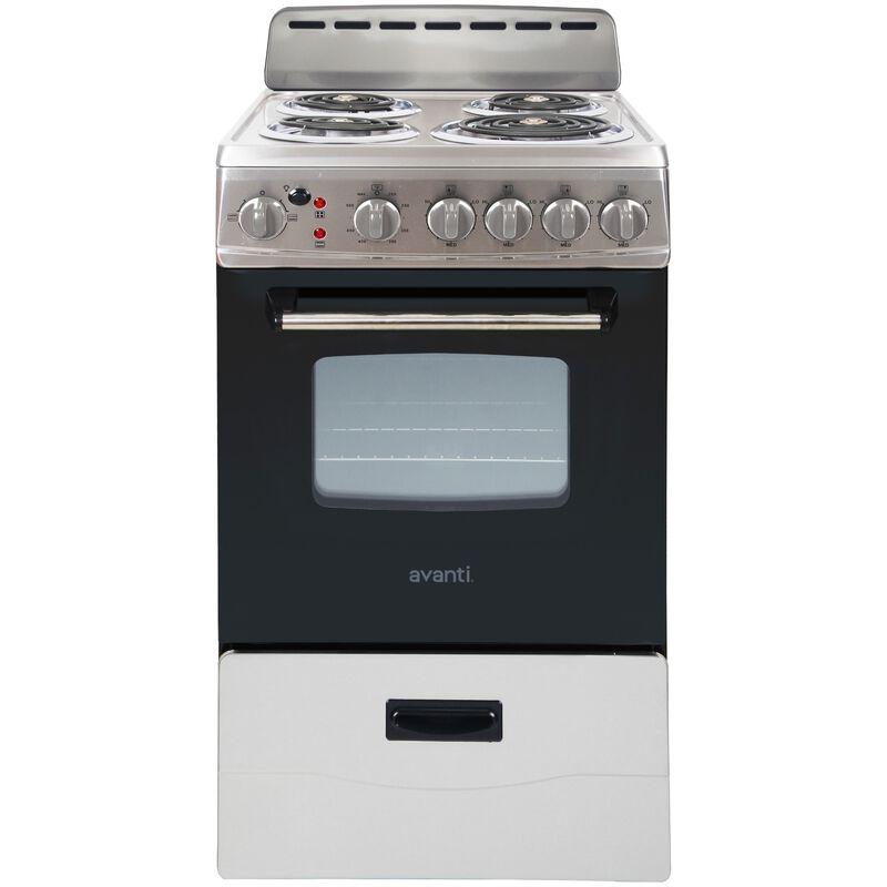 Avanti 20 in. 2.1 cu. ft. Electric Range with Coil Burners - Stainless Steel, , hires