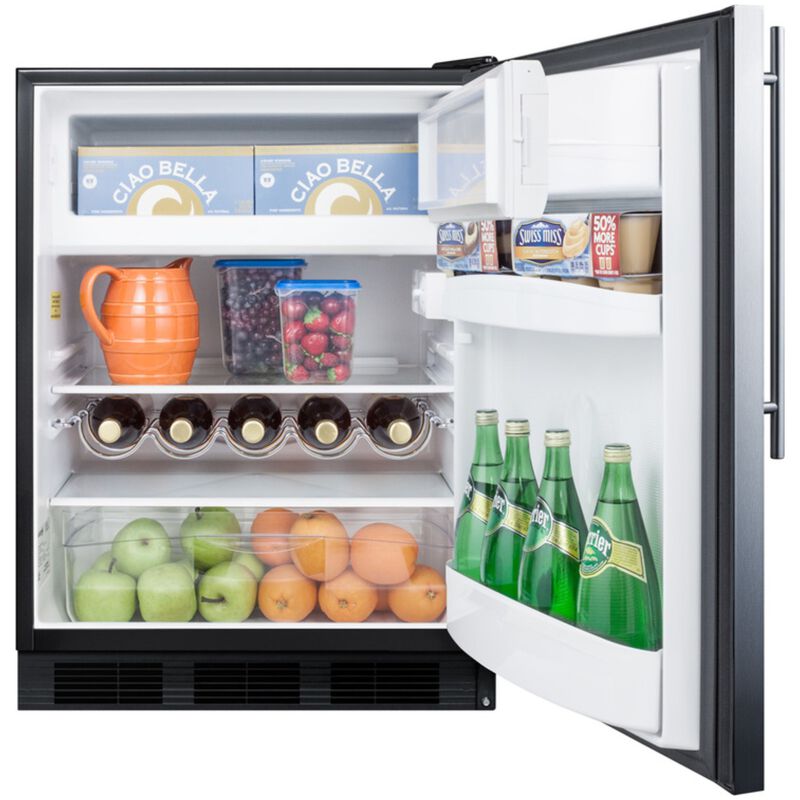 Summit 24 in. 5.0 cu. ft. Right-Hinged Undercounter Refrigerator - Stainless Steel, , hires