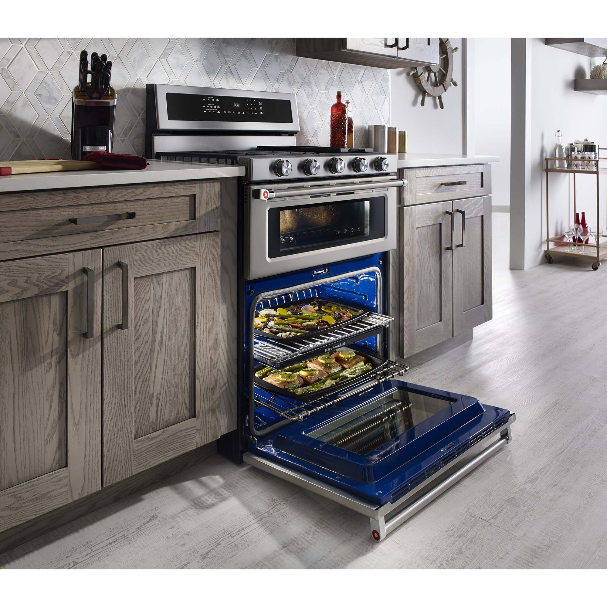 Dual fuel cheap range double oven