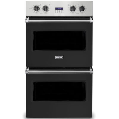 Viking 5 Series 30 in. 9.4 cu. ft. Electric Double Wall Oven with True European Convection & Self Clean - Cast Black | VDOE130CS
