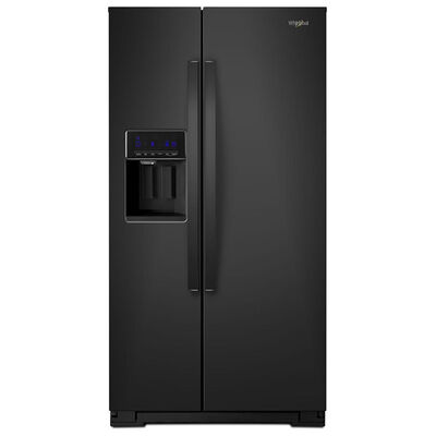 Whirlpool 36 in. 20.6 cu. ft. Counter Depth Side-by-Side Refrigerator with External Ice & Water Dispenser- Black | WRS571CIHB