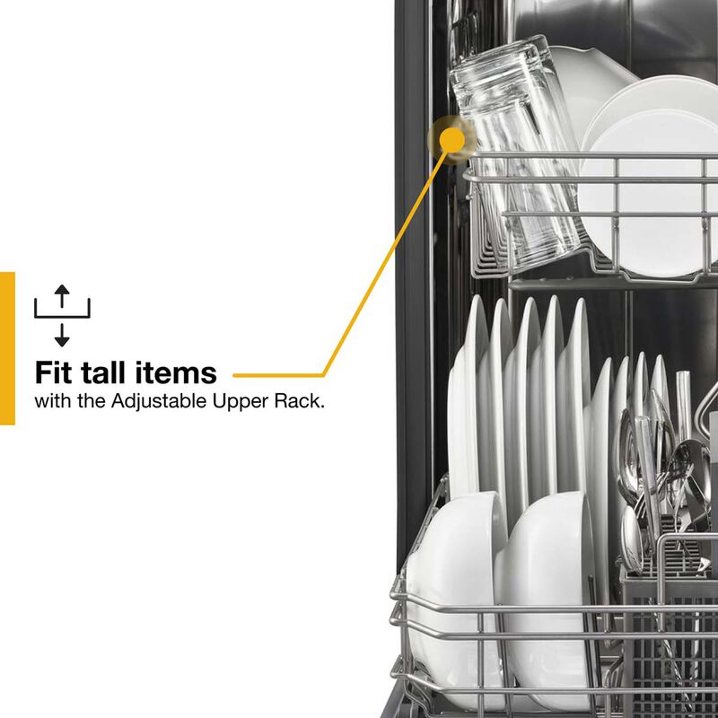 Whirlpool 24 in. ADA Compliant Front Control Dishwasher with 51 dBa Sound Level - White, White, hires