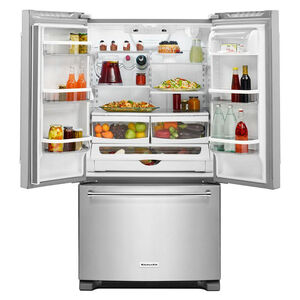 KitchenAid 36 in. 20.0 cu. ft. Counter Depth French Door Refrigerator with Internal Filtered Water Dispenser - Stainless Steel, Stainless Steel, hires