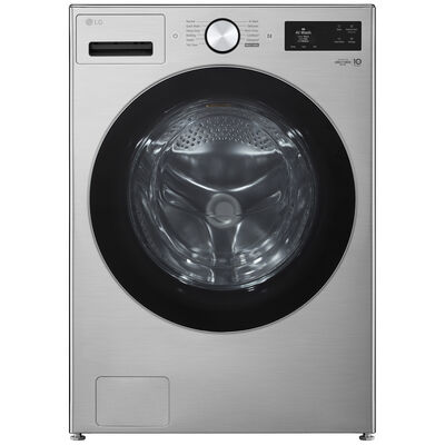 LG 27 in. 5.0 cu. ft. Smart Stackable Front Load Washer with TurboWash 360, AI DD Built-In Intelligence, Sanitize & Steam Cycle - Graphite Steel | WM5800HVA