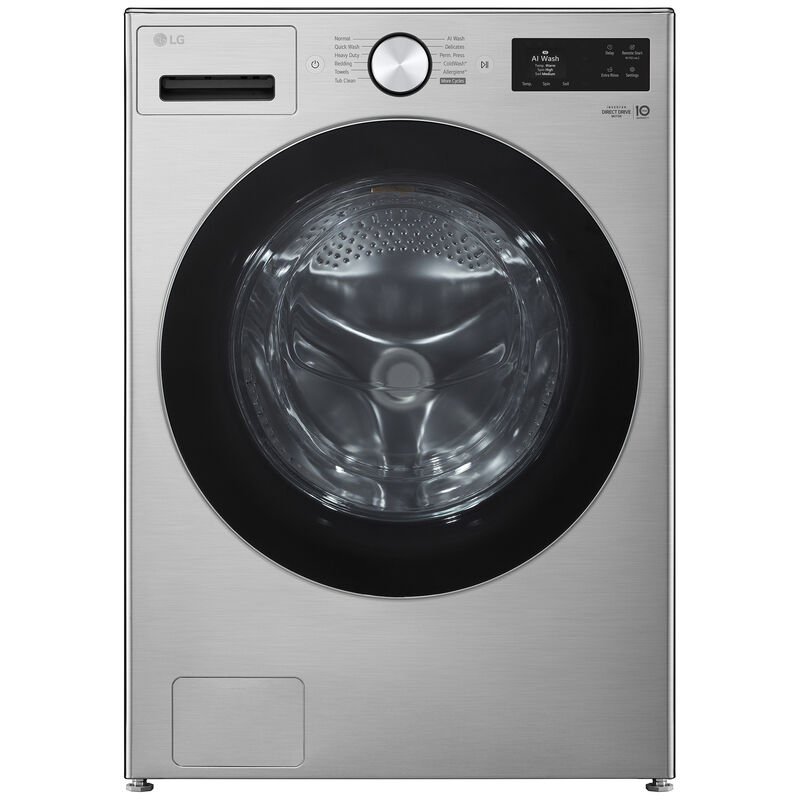 LG 27 in. 5.0 cu. ft. Smart Stackable Front Load Washer with TurboWash 360, AI DD Built-In Intelligence, Sanitize & Steam Cycle - Graphite Steel, , hires