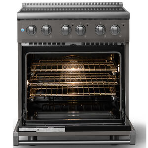 Viking 5 Series 30 in. 4.7 cu. ft. True European Convection Electric Range with Smoothtop Burners - Damascus Gray, , hires