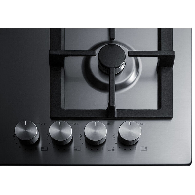 Summit 24 in. 4-Burner Natural Gas Cooktop with Power Burner - Stainless Steel, , hires