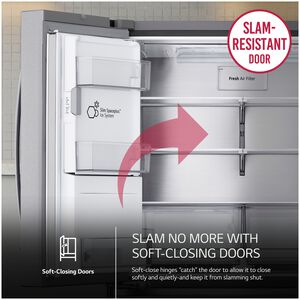 LG 36 in. 28.6 cu. ft. Smart 4-Door French Door Refrigerator with Ice & Water Dispenser - PrintProof Stainless Steel, PrintProof Stainless Steel, hires
