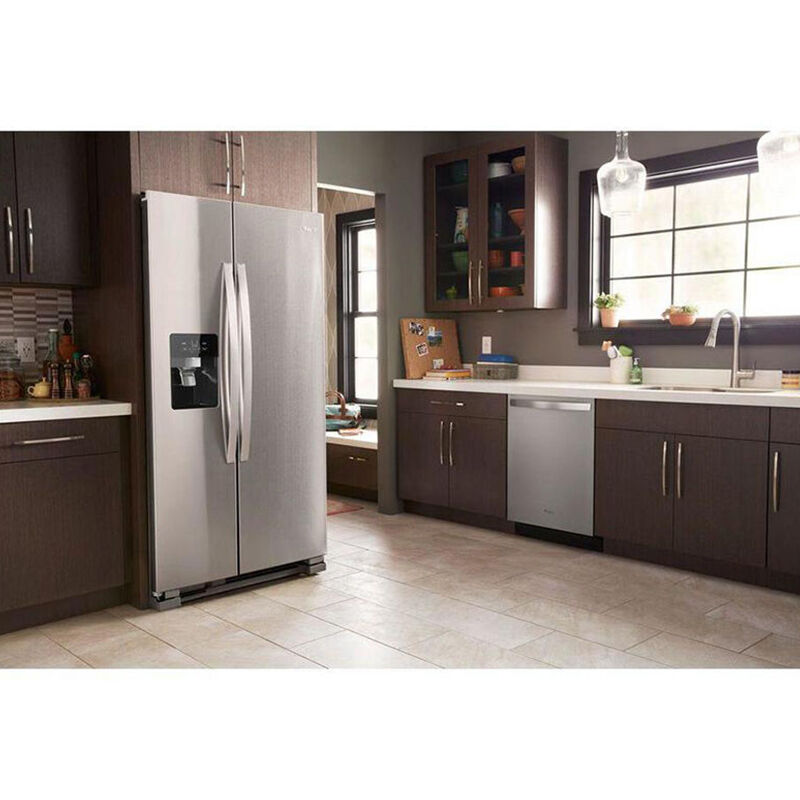 Whirlpool 36 in. 24.5 cu. ft. Side by Side Refrigerator with Ice & Water Dispenser - Fingerprint Resistant Stainless Steel, Fingerprint Resistant Stainless, hires