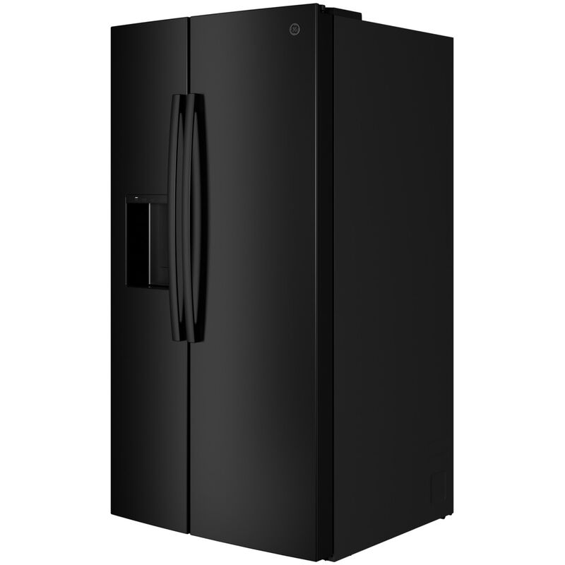 GE 36 in. 27.9 cu. ft. Side-by-Side Refrigerator with Ice & Water Dispenser - Black, , hires