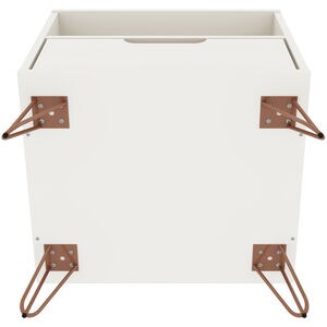 Manhattan Comfort Rockefeller Mid-Century Modern 1-Drawer Nightstand White, White, hires