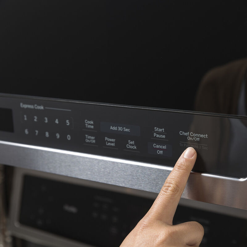 GE Profile 30 in. 2.1 cu. ft. 1000W Over-the-Range Microwave with 400 CFM & Sensor Cooking - Stainless Steel, Stainless Steel, hires