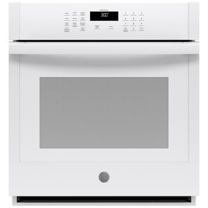 GE 27 in. 4.3 cu. ft. Electric Smart Wall Oven With Self Clean - White, White, hires