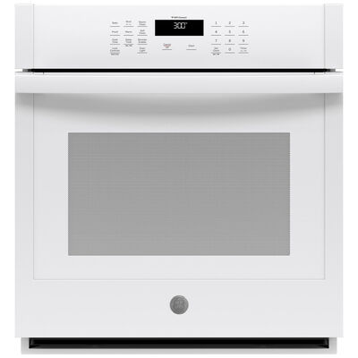 GE 27 in. 4.3 cu. ft. Electric Smart Wall Oven With Self Clean - White | JKS3000DNWW