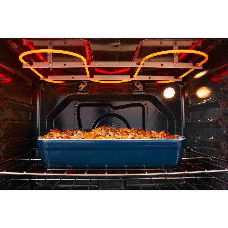 Maytag 30 in. 5.3 cu. ft. Air Fry Standard Convection Electric Range with Radiant Burners - Black, Black, hires