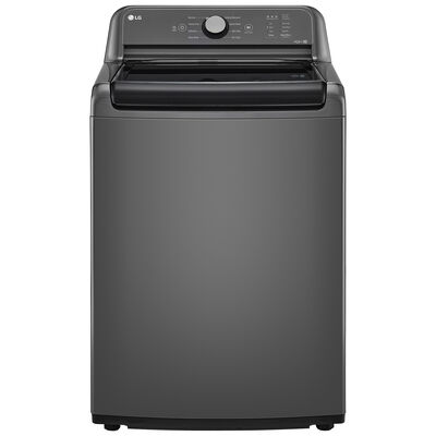 LG 27 in. 4.1 cu. ft. Top Load Washer with 4-Way Agitator, Slam Proof Glass Lid & True Balance Anti-Vibration System - Monochrome Gray | WT6105CM