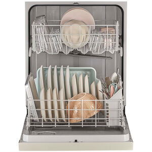 Whirlpool 24 in. Front Control Dishwasher with 57 dBa Sound Level & Pocket - Biscuit, Biscuit, hires