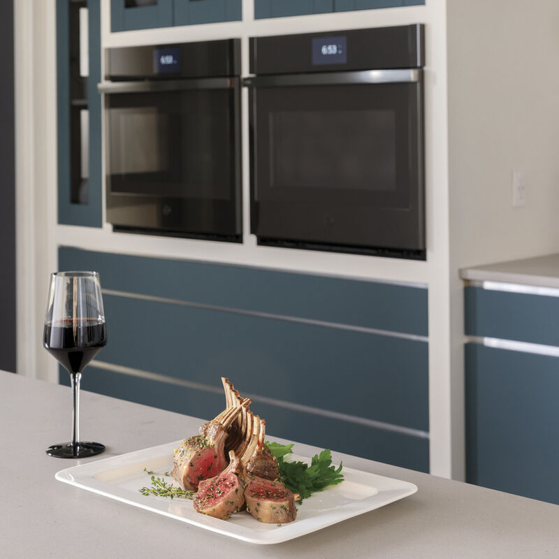 GE Profile 27 in. 8.6 cu. ft. Smart Top Control Electric Double Wall Oven with True European Convection - Stainless Steel, , hires