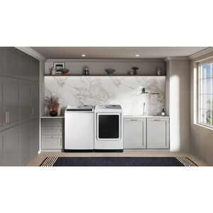 Samsung 27 in. 7.4 cu. ft. Smart Electric Dryer with Sensor Dry, Sanitize & Steam Cycle - White, White, hires