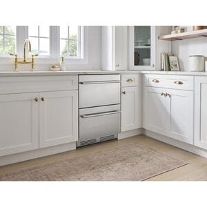 Zephyr Presrv Series 24 in. 3.9 cu. ft. Double Refrigerator & Freezer Drawers - Stainless Steel, , hires