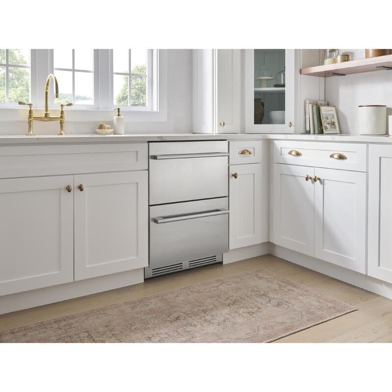 Zephyr Presrv Series 24 in. 3.9 cu. ft. Double Refrigerator & Freezer Drawers - Stainless Steel, , hires