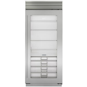 Sub-Zero Classic Series 36 in. Built-In 22.9 cu. ft. Smart Freezerless Refrigerator - Glass Door with Stainless Steel Frame, , hires