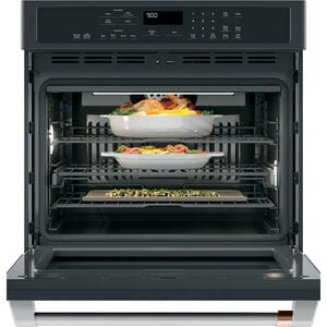 Cafe Professional Series 30 in. 5 cu. ft. Smart Electric Single Wall Oven with True European Convection - Matte Black, Matte Black, hires
