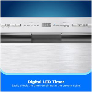 Midea 24 in. Front Control Flush-Mount Dishwasher with 52 dBA Sound level, Auto Open Door & Pocket Handle - Stainless Steel, , hires